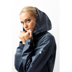 Imperméable Horze Hazel femme long à fentes Bleu marine foncé Imperméable Horze Hazel femme long à fentes Bleu marine foncé