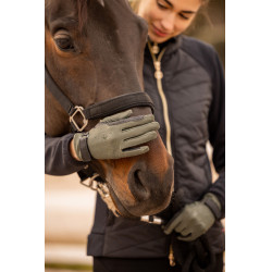 Gants d'équitation B Vertigo Laia femme avec logo imprimé Vert scarabée Gants d'équitation B Vertigo Laia femme avec logo imprimé Vert scarabée