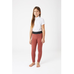 Legging d'équitation silicone Horze Leighton Ado fond intégral avec doublure chaude Rouge roan