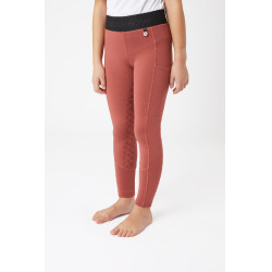 Legging d'équitation silicone Horze Leighton Ado fond intégral avec doublure chaude Rouge roan