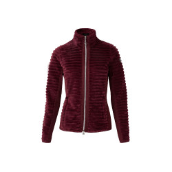 Gestreepte fleece paardrijjas Horze Della dames Port Royale Bordeaux Gestreepte fleece paardrijjas Horze Della dames Port Royale Bordeaux