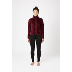 Gestreepte fleece paardrijjas Horze Della dames Port Royale Bordeaux Gestreepte fleece paardrijjas Horze Della dames Port Royale Bordeaux