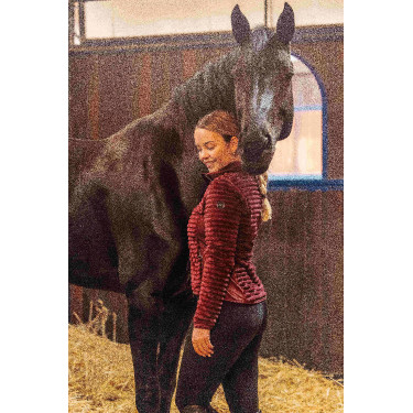 Gestreepte fleece paardrijjas Horze Della dames Gestreepte fleece paardrijjas Horze Della dames