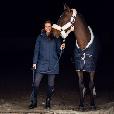 Halster Alaska met imitatiebont B Vertigo Donker marineblauw