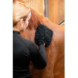 Gant de pansage en microfibre Horze Noir Gant de pansage en microfibre Horze Noir