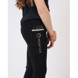 Pantalon Montar Millie Junior full grip Noir / rose gold Pantalon Montar Millie Junior full grip Noir / rose gold