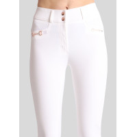 Pantalon Montar Molly Yati femme taille haute Blanc / rose gold Pantalon Montar Molly Yati femme taille haute Blanc / rose gold