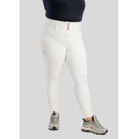 Hoge taille rijbroek Montar Briella crystal Rose gold Curve full grip dames Wit Hoge taille rijbroek Montar Briella crystal Rose gold Curve full grip dames Wit