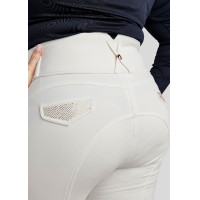 Hoge taille rijbroek Montar Briella crystal Rose gold Curve full grip dames Wit Hoge taille rijbroek Montar Briella crystal Rose gold Curve full grip dames Wit