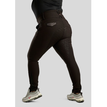Hoge taille rijbroek Montar Briella crystal Rose gold Curve full grip dames Zwart Hoge taille rijbroek Montar Briella crystal Rose gold Curve full grip dames Zwart