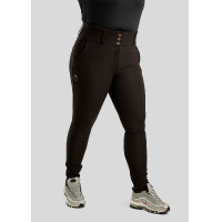 Hoge taille rijbroek Montar Briella crystal Rose gold Curve full grip dames Wit