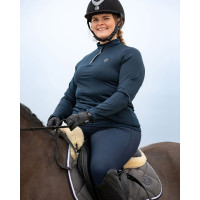 Hoge taille rijbroek Montar Briella crystal Rose gold Curve full grip dames Wit