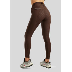 Hoge taille rijbroek Montar Briella crystal Rose gold Curve full grip dames Bruin Hoge taille rijbroek Montar Briella crystal Rose gold Curve full grip dames Bruin
