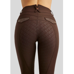 Hoge taille rijbroek Montar Briella crystal Rose gold Curve full grip dames Bruin Hoge taille rijbroek Montar Briella crystal Rose gold Curve full grip dames Bruin