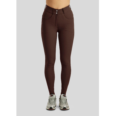 ESS Megan Vol 2 Curve damesrijbroek met hoge taille Bruin