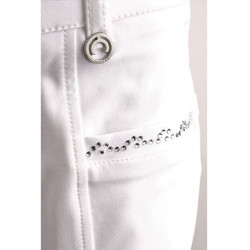 Pantalon Montar Yati Crystal Junior full grip Blanc