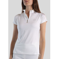 Polo de concours Montar Everly crystal logo Curve femme Blanc