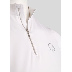 Polo de concours Montar Everly crystal logo Curve femme Blanc