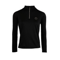 Polo de concours Montar Everly crystal logo manches longues femme Noir