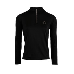 Polo de concours Montar Everly crystal logo manches longues femme Noir Polo de concours Montar Everly crystal logo manches longues femme Noir