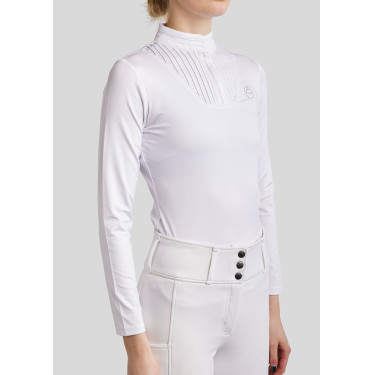 Wedstrijdpolo Montar MoRosie lange mouwen dames Wit Wedstrijdpolo Montar MoRosie lange mouwen dames Wit