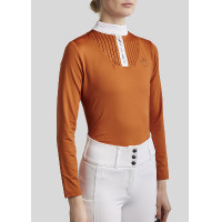 Wedstrijdpolo Montar MoRosie lange mouwen dames Brons