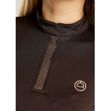 Polo Montar Briella manches longues crystal Rose gold Curve femme Marron