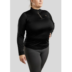 Polo Montar Briella manches longues crystal Rose gold Curve femme Noir