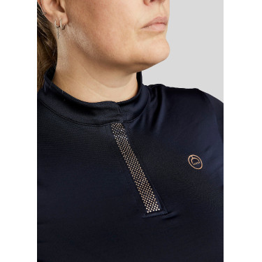 Polo Montar Briella lange mouwen kristal Roségoud Curve dames Marine Marineblauw