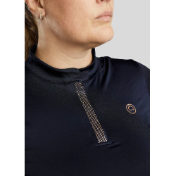 Polo Montar Briella manches longues crystal Rose gold Curve femme Marine Bleu marine