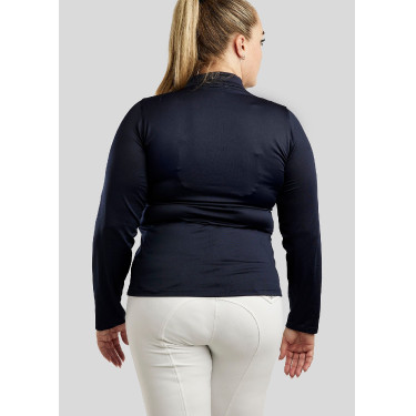 Polo Montar Briella manches longues crystal Rose gold Curve femme Marine Bleu marine