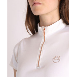 Polo Montar Everly Mon Tech femme manches courtes rose gold Blanc