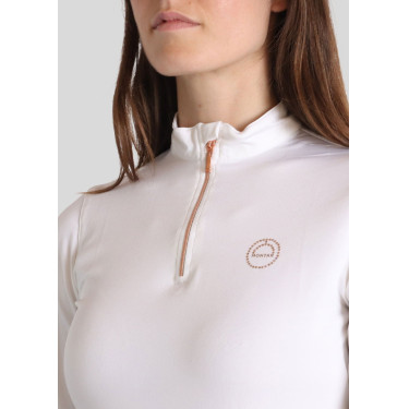 Polo Montar Everly Mon Tech femme manches longues rose gold Blanc