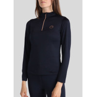 Polo Montar Everly Mon Tech femme manches longues rose gold Marine Bleu marine