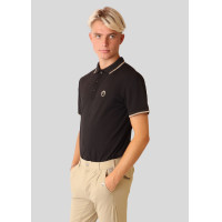 Polo Rijden heren contrasterende kraag korte mouwen Zwart Polo Rijden heren contrasterende kraag korte mouwen Zwart