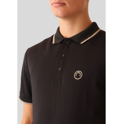 Polo Montar homme col contrastée manches courtes Noir