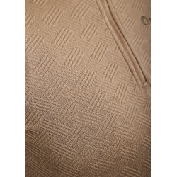 Polo Montar MoCilia Jacquard raffiné manches longues femme Latté Marron