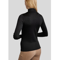 Polo Montar MoCilia Jacquard verfijnd dames lange mouwen Latté Bruin