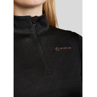 Polo Montar MoCilia Jacquard raffiné manches longues femme Noir