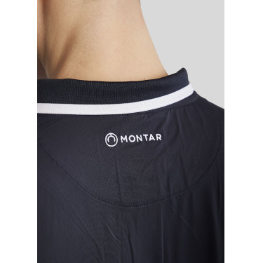 Polo Montar MoDrake heren contrasterende kraag lange mouwen Donker marineblauw