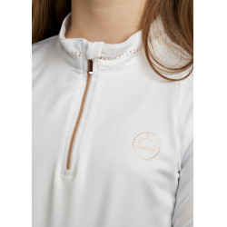 Polo Montar MoEverline junior roze goud lange mouwen Wit