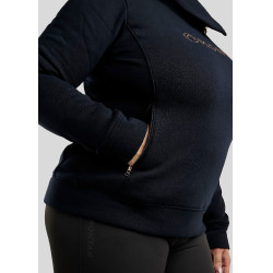 Trui Montar Naja met rits bij de hals crystal rose gold Curve dames Marine Marineblauw