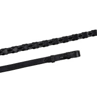 Gevlochten Montar teugels Frans gevlochten leer gelooid leer Zwart