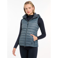 Mouwloze bodywarmer met capuchon LeMieux Tilly dames Petrol