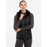 Mouwloze bodywarmer met capuchon LeMieux Tilly dames Zwart oud model