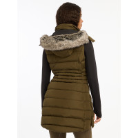 Mouwloze gewatteerde bodywarmer LeMieux Harper Longline dames Alpine Bruin Mouwloze gewatteerde bodywarmer LeMieux Harper Longline dames Alpine Bruin