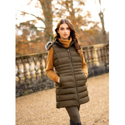 Doudoune sans manches LeMieux matelassé Harper Longline femme Alpine Marron