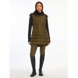 Doudoune sans manches LeMieux matelassé Harper Longline femme Alpine Marron