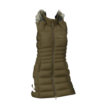 Mouwloze gewatteerde bodywarmer LeMieux Harper Longline dames Alpine Bruin Mouwloze gewatteerde bodywarmer LeMieux Harper Longline dames Alpine Bruin