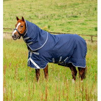 Couverture Horseware Rhino Plus Turnout 0g 1000D Marine à carreaux / indigo Bleu marine